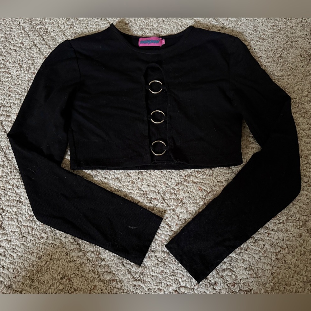 Edikted Black Top with Pink Label